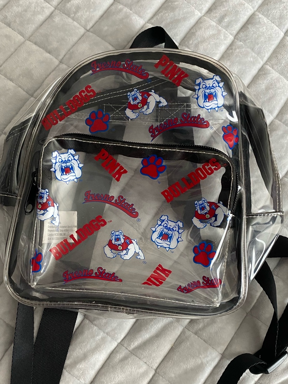 VS PINK Fresno State Clear Mini Backpack Collegiate Collection